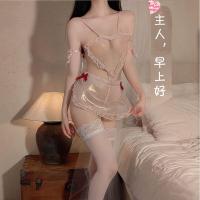 Sexy Maid Lingerie Set for Women - Sheer Backless Sleepwear, Busty-Free Seductive Costume Outfit thumbnail