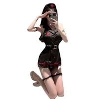 Sexy Nurse Costume Set - Black & White Cosplay Outfit with Lingerie for Role Play, Adult Costume Wholesale thumbnail