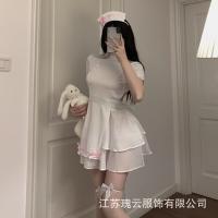 Sexy Nurse Costume Set - Lace-Up Hollow-Out Role Play Sleep Dress for Cosplay & Adult Fun thumbnail