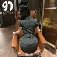 Sexy Nurse Costume Outfit - Smooth Solid-Color Slit Dress Uniform for Role Play & Cosplay thumbnail
