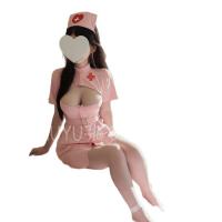 Sexy Nurse Costume Set - Seductive Lace-Up Lingerie Outfit for Couples, No-Remove Bedroom Play Attire thumbnail