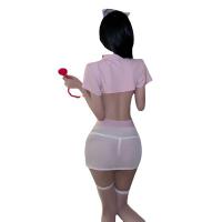 Sexy Nurse Costume for Women - Lace Cut-Out Role Play Outfit, Seductive Uniform Set for Adults thumbnail