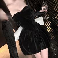 Sexy Off-Shoulder Bow Dress - Pure & Tempting New Year Uniform Style Sparkle Mini Dress, Princess-Inspired Lingerie Dres thumbnail