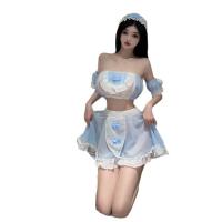 Sexy Off-Shoulder Maid Costume - Seductive Lingerie Sleepwear for Role Play & Intimate Nights thumbnail