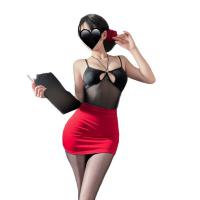 Sexy OL Secretary Costume Set - Black Stockings, Bodycon Skirt, Pure-Allure Lingerie Outfit for Women thumbnail
