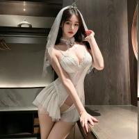 Sexy Open-Crotch Bride Bodysuit - Seductive No-Remove Costume Lingerie for Bedroom Passion thumbnail