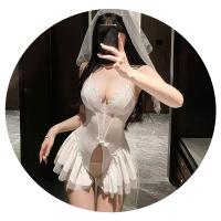 Sexy Open-Crotch Bride Bodysuit - Seductive No-Remove Costume Lingerie for Bedroom Passion thumbnail