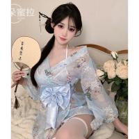 Sexy Plus Size Japanese Kimono Sleepwear Set - Flirty Lingerie Outfit for Bedroom Romance & Role Play thumbnail