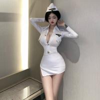 Sexy Police Cosplay Costume for Women - Naughty Flight Attendant & OL Secretary Outfit,Europe and America-Style Dominant thumbnail