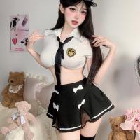 Sexy Police Uniform Costume for Women - Pure & Tempting Bodycon Skirt Set with Waist Cutout, No-Remove Design thumbnail
