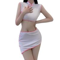 Sexy Qipao Lingerie Set - Hot Hip-Hugging Short Panty Two-Piece Bedroom Play Outfit for Women thumbnail