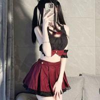Sexy Schoolgirl JK Sleepwear Set - Cute Pure-Temptation Short Skirt Lingerie for Small Bust Enhancement thumbnail