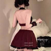 Sexy Schoolgirl JK Sleepwear Set - Cute Pure-Temptation Short Skirt Lingerie for Small Bust Enhancement thumbnail