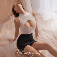 Sexy Secretary Bodysuit Outfit - Seductive Uniform Lingerie Set, No-Undress Pure Temptation Style thumbnail