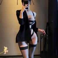 Sexy Secretary Costume Outfit - Hollowed-out European and American sexy bodysuit for role play, SM & Bondage Lingerie thumbnail
