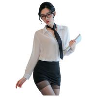 Sexy Secretary Costume Set – Sheer Blouse & Pencil Skirt Role Play Outfit for Nightclub & Cosplay thumbnail