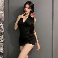 Sexy Secretary Lingerie Set - Midnight Seduction Lace Bra & Panty, Plus Size Flirty Bedroom Outfit for Small Bust thumbnail