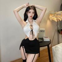 Sexy Secretary Lingerie Set - Seductive Maid Costume with Lace Trim, Sheer Mesh & Bodycon Skirt thumbnail
