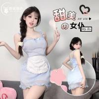 Sexy Sheer Japanese Maid Costume Dress with Apron - Cute Cosplay Outfit for Women thumbnail