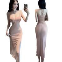 Sexy Sheer Lace Sleep Dress - Transparent Mesh Nightwear with Slit & Adjustable Straps for Women thumbnail