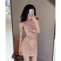 Sexy Shiny Nightclub Lingerie Sleep Dress - Sheer Backless Provocative Sleepwear Set, No-Remove Design thumbnail