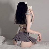 Sexy Short Backless Lingerie Set - Pure & Tempting Student Uniform Costume for Role Play thumbnail
