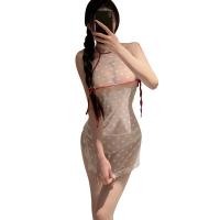 Sexy Sleepwear Set - Lace Heart Belly Top & Sheer Backless Nightgown for Role Play & Intimate Nights thumbnail