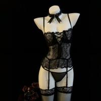 Sexy Sleepwear Set for Small Bust - Push-Up Lingerie Outfit, No-Remove Bedroom Costume, Midnight Passion Ensemble thumbnail