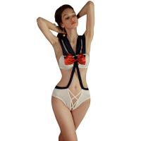 Sexy Student Uniform Lingerie Set - Cute & Alluring JK Style Bodysuit with Sheer Cut-Outs, No-Undress Design thumbnail