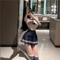 Sexy Student Uniform Lingerie Set - Hot JK Style Bodysuit & Mini Skirt for Women thumbnail