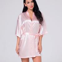 Sexy Summer Robe for Women - Lightweight Lace Trimmed Kimono Sleepwear, Sheer Satin Morning Gown & Lounge Set thumbnail