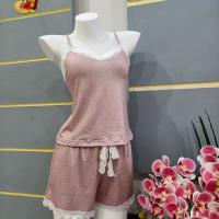 Sexy Summer Sleepwear Set for Women – Sleeveless Lace Tank & Matching Shorts Pajama Set, Trendy Lounge & Intimate Wear thumbnail