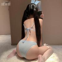 Sexy Uniform-Inspired Lingerie Set - Butterfly Lace Bunny Bodysuit & QQ Matching Outfit thumbnail