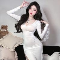 Sexy High-Waist Split Sheer Cheongsam Lingerie for Women – Elegant Nightclub & Boudoir Outfit, No-Remove Design thumbnail