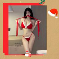 Sexy New Year Themed Lingerie Set - Three-Piece Holiday Costume with Open-Crotch Design for Playful Outfit Inspiration thumbnail