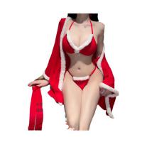 Sexy New Year Themed Lingerie Set - Three-Piece Holiday Costume with Open-Crotch Design for Playful Outfit Inspiration thumbnail