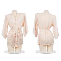 Sheer Boyfriend-Style Chemise Set - Sensual Chiffon Lingerie Robe & Matching Sleepwear Outfit thumbnail