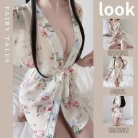Sheer Chiffon Lace Sleep Dress - Sexy Summer Babydoll Nightgown for Women, Seductive Lingerie Set thumbnail