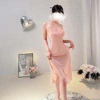 Sheer Lace Cami Dress - Sexy Transparent Sleep Dress for Women, Romantic Mesh Nightgown with Side Slit thumbnail