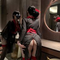 Shuyao Japanese-Style Sexy Lingerie Set – Pure & Tempting Kimono Sleepwear, Black Roleplay Outfit, No-Remove Design thumbnail
