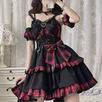 Sleeveless Off-Shoulder Waist Dress for Women – Stylish Plaid Bodycon Fit & Flattering Summer Dress thumbnail