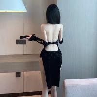Snow Dream Seduction Lace Cheongsam Lingerie - Backless High-Slit Retro Role Play Outfit for Women thumbnail