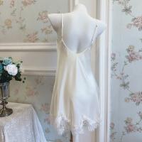 Soft Pure Allure Lace-Trimmed Cami Sleep Dress & Matching Robe Set – Silky Ice Silk Two-Piece Pajama Set thumbnail