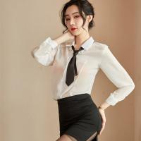 Suoqing Airline Hostess Costume Set - Sexy Nightclub Outfit with Pencil Skirt & Matching Lingerie thumbnail
