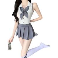 Suoqing Sexy Schoolgirl Backless Jumpsuit Set - Cute JK Uniform Outfit, Dropshipping Friendly thumbnail