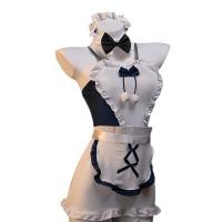 Sweet Anime Maid Lingerie Set - Sexy Corset-Style Cosplay Uniform with Adjustable Waist Ties & Lace Trim thumbnail