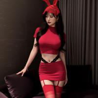 Sweet Fa Fa Sexy Lingerie Set – Ultra-Short Bodycon Skirt & Pure-Temptation Tight Tee for Nightclub & Date Nights thumbnail