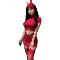 Sweet Fa Fa Sexy Lingerie Set – Ultra-Short Bodycon Skirt & Pure-Temptation Tight Tee for Nightclub & Date Nights thumbnail
