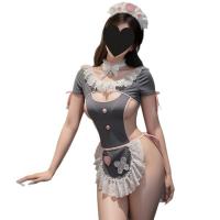 Sweetheart Busty Maid Costume - Open-Crotch Bodysuit with Bare Butt Design for Playful Adult Fun thumbnail