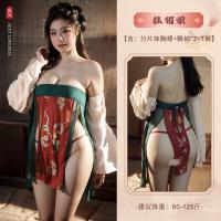 Tang Dynasty Print Corset Dress - Plus Size Hanfu Lingerie, Sexy Backless Sleepwear with Traditional Chinese Style thumbnail